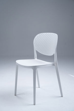 Café Curve Chair – Streamlined Comfort in Living Color - White