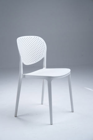 Café Curve Chair – Streamlined Comfort in Living Color - White