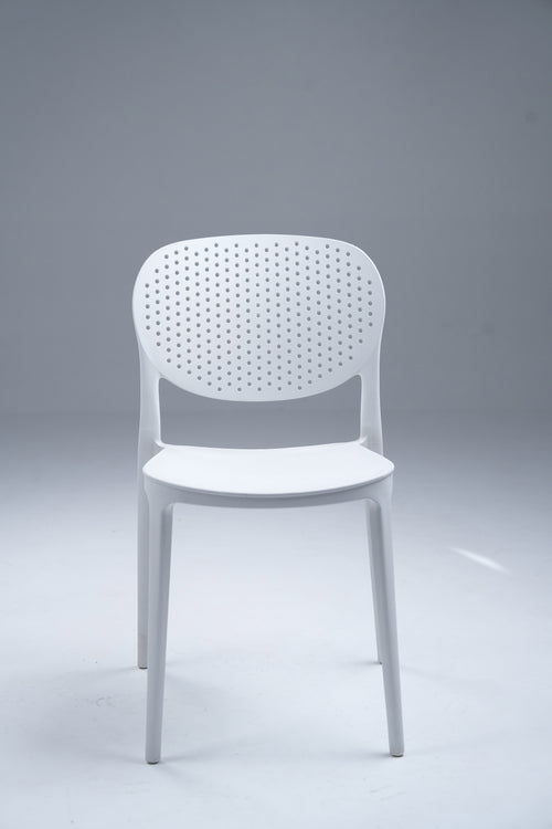 Café Curve Chair – Streamlined Comfort in Living Color - White