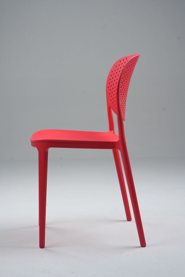 Café Curve Chair – Streamlined Comfort in Living Color - Red